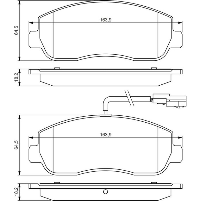 BOSCH 0 986 494 498 Bremsbelagsatz, Scheibenbremse