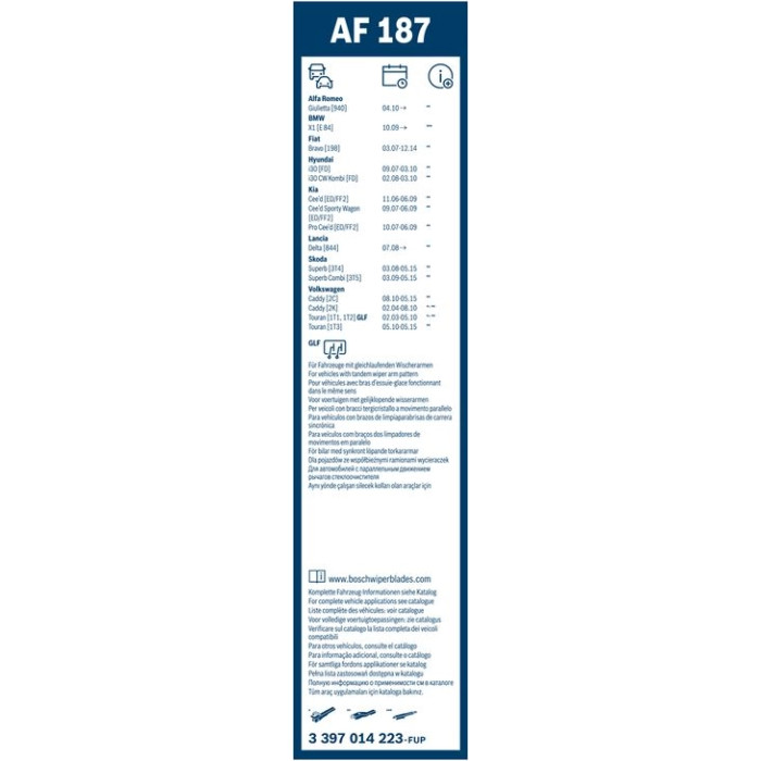 BOSCH AF 187 Scheibenwischer Aerofit 3 397 014 223 BOSCH AF 187 Scheibenwischer Aerofit 3 397 014 223