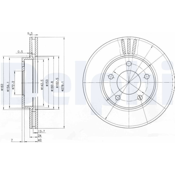 Delphi BG3792 Bremsscheibe