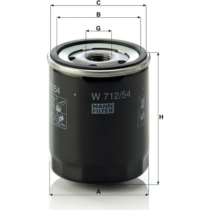Mann-Filter W 712/54 Ölfilter Mann-Filter W 712/54 Ölfilter