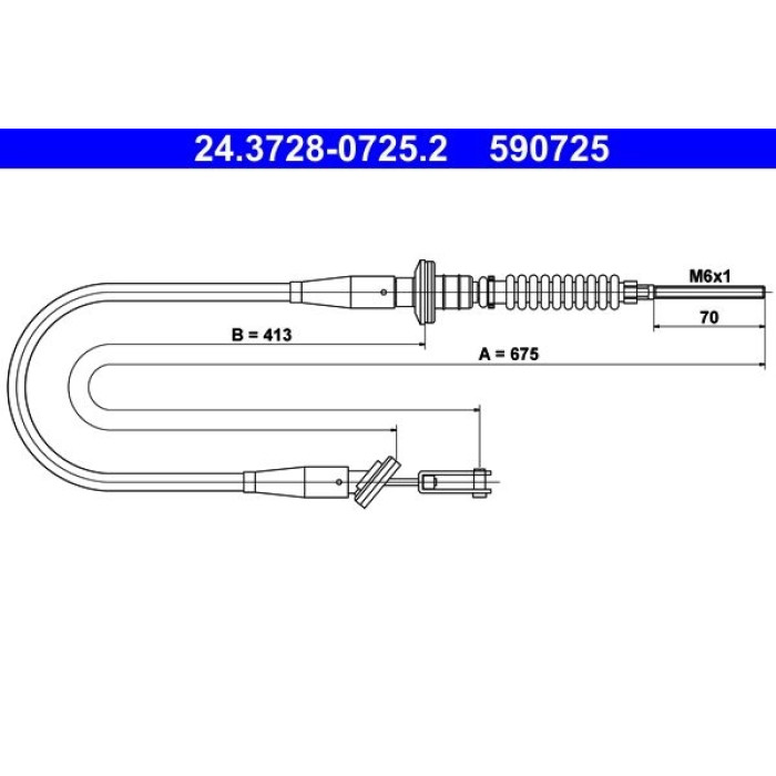 ATE 24.3728-0725.2 Seilzug, Kupplungsbetätigung ATE 24.3728-0725.2 Seilzug, Kupplungsbetätigung
