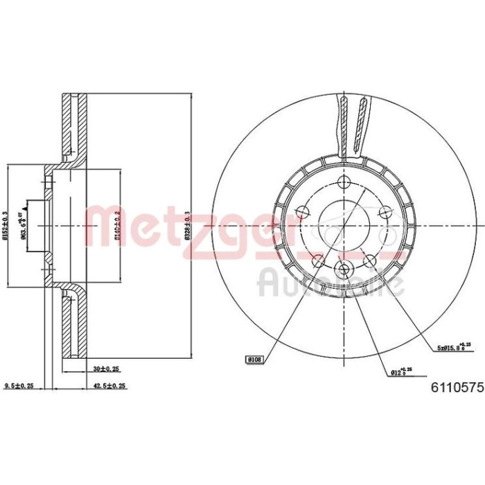 Metzger 6110575 Bremsscheibe Metzger 6110575 Bremsscheibe