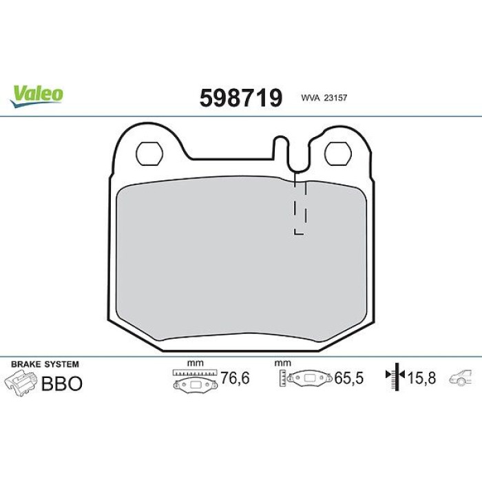 Valeo 598719 Bremsbelagsatz, Scheibenbremse Valeo 598719 Bremsbelagsatz, Scheibenbremse