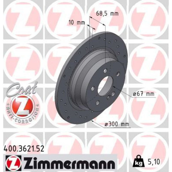 Zimmermann 400.3621.52 Bremsscheibe SPORT Z Zimmermann 400.3621.52 Bremsscheibe SPORT Z