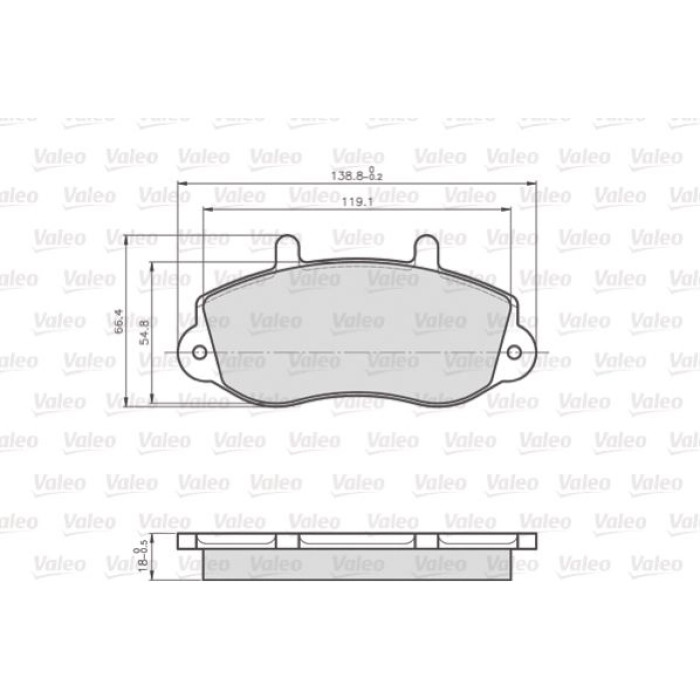 Valeo 872302 Bremsbelagsatz, Scheibenbremse OPTIPACK for LCV Valeo 872302 Bremsbelagsatz, Scheibenbremse OPTIPACK for LCV