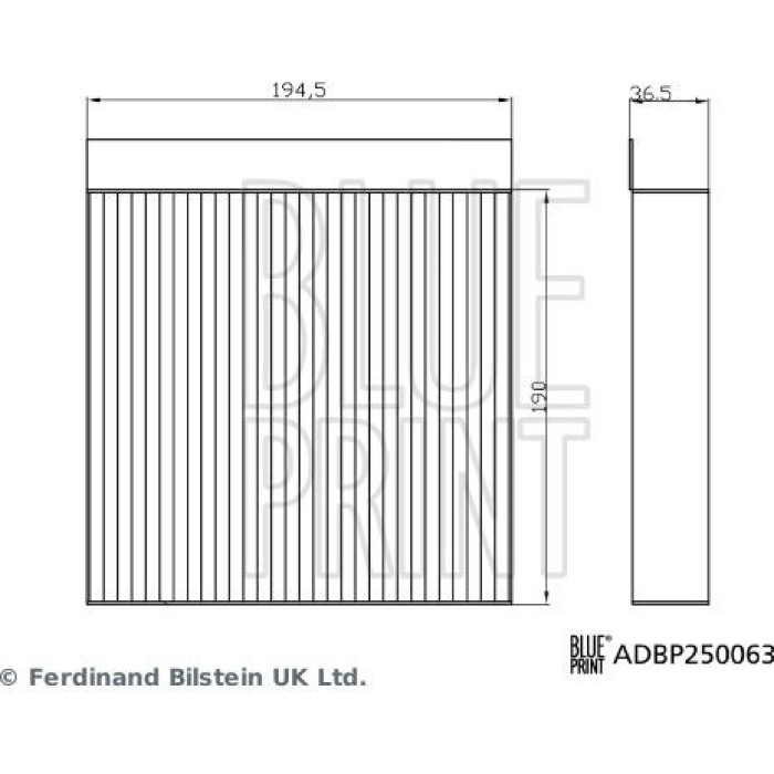 Blue Print ADBP250063 Filter, Innenraumluft