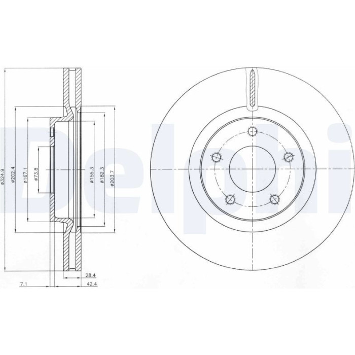 Delphi BG3544 Bremsscheibe