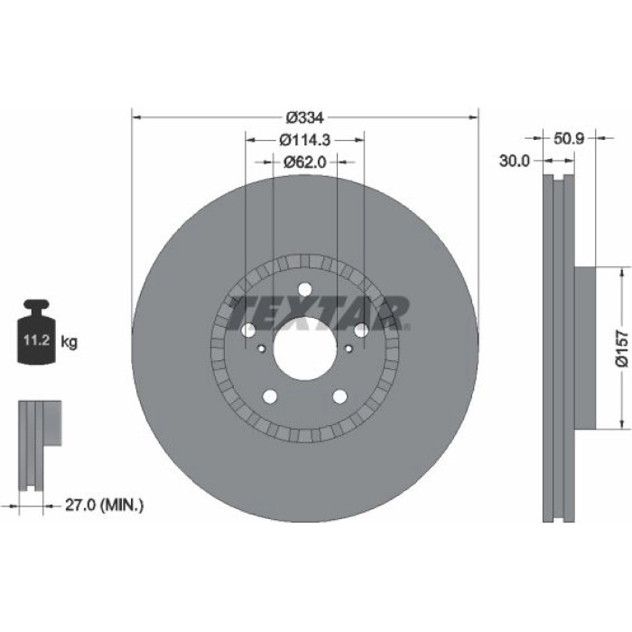 Textar 92147903 Bremsscheibe PRO