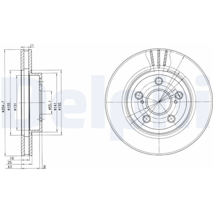 Delphi BG2880 Bremsscheibe Delphi BG2880 Bremsscheibe