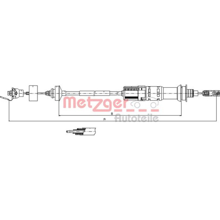 Metzger 11.3924 Seilzug, Kupplungsbetätigung Metzger 11.3924 Seilzug, Kupplungsbetätigung