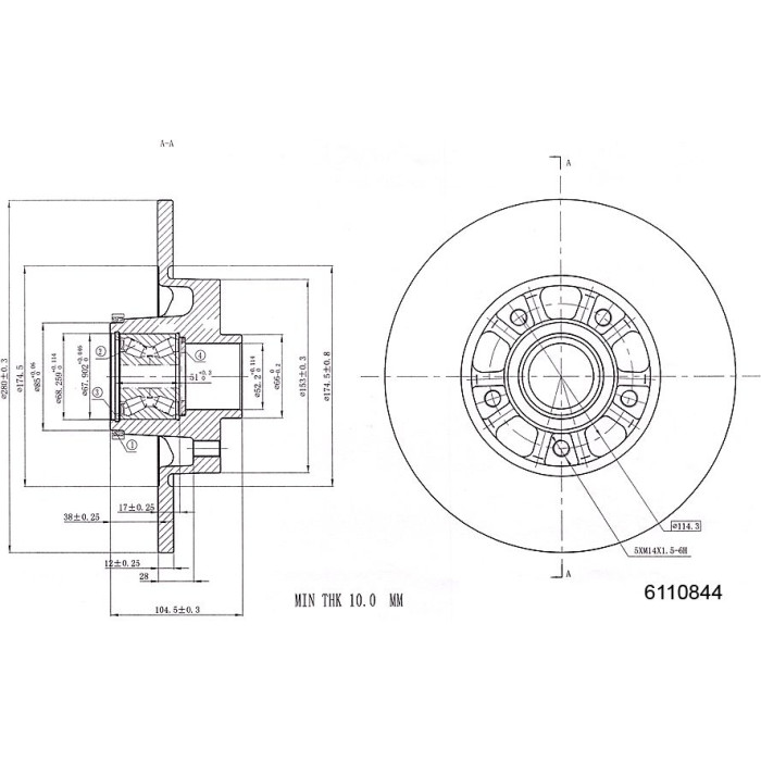 Metzger 6110844 Bremsscheibe