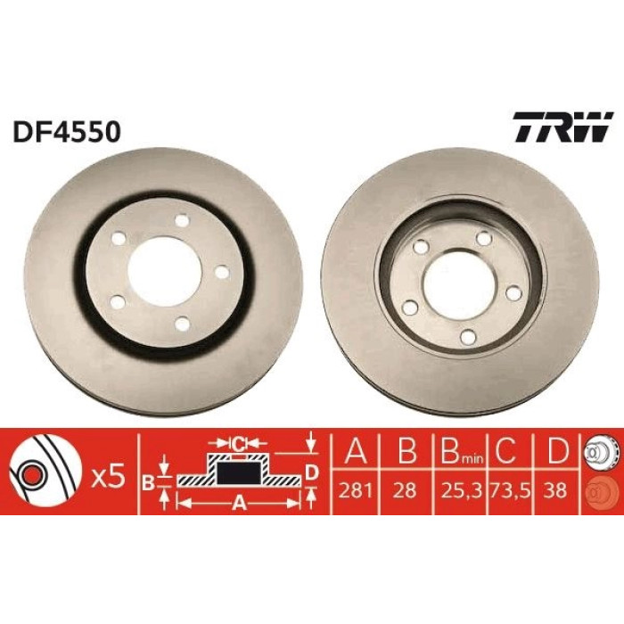 TRW DF4550 Bremsscheibe