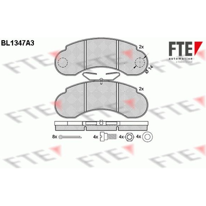 FTE 9010134 Bremsbelagsatz, Scheibenbremse FTE 9010134 Bremsbelagsatz, Scheibenbremse
