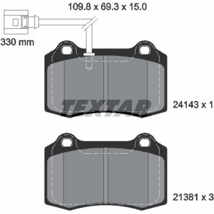 Textar 2414301 Bremsbelagsatz, Scheibenbremse Q+ Textar 2414301 Bremsbelagsatz, Scheibenbremse Q+