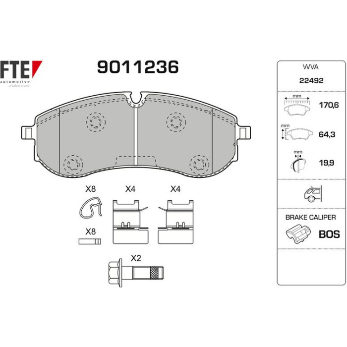 FTE 9011236 Bremsbelagsatz, Scheibenbremse FTE 9011236 Bremsbelagsatz, Scheibenbremse