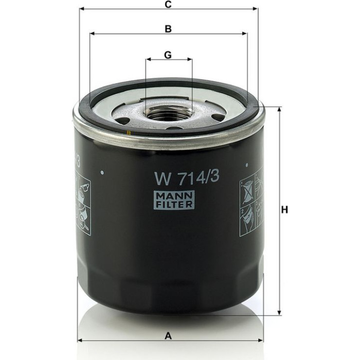 Mann-Filter W 714/3 Ölfilter Mann-Filter W 714/3 Ölfilter