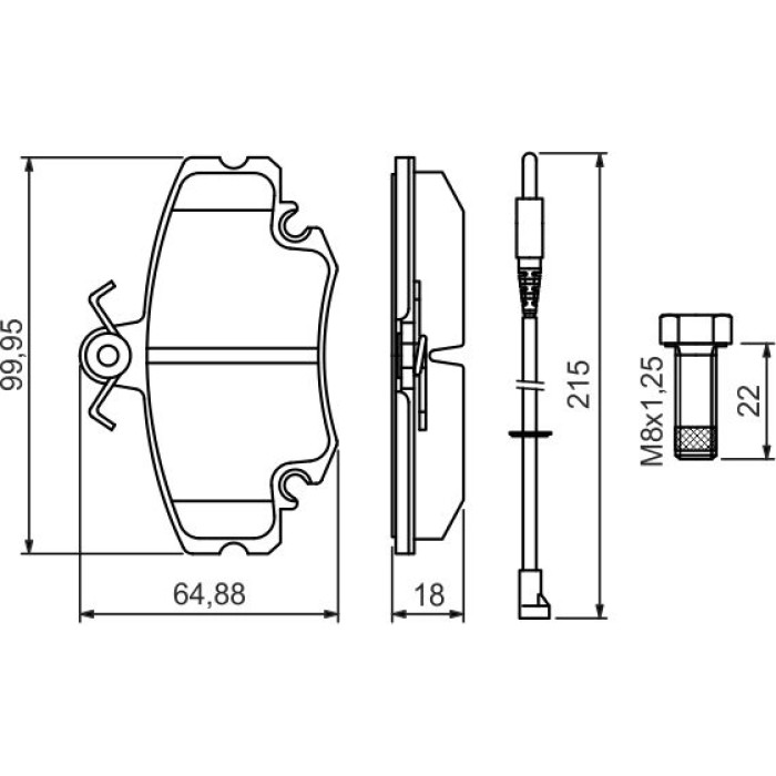 BOSCH 0 986 494 522 Bremsbelagsatz, Scheibenbremse BOSCH 0 986 494 522 Bremsbelagsatz, Scheibenbremse