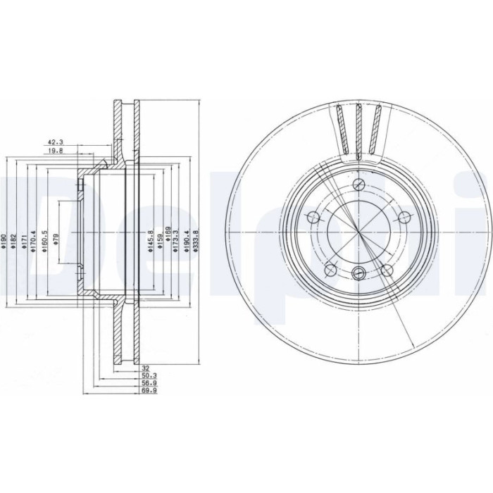 Delphi BG9212 Bremsscheibe