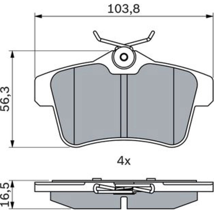 BOSCH 0 986 494 437 Bremsbelagsatz, Scheibenbremse