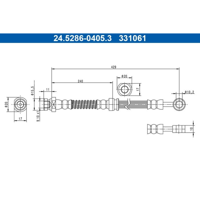 ATE 24.5286-0405.3 Bremsschlauch ATE 24.5286-0405.3 Bremsschlauch