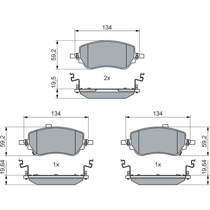 BOSCH 0 986 460 015 Bremsbelagsatz, Scheibenbremse BOSCH 0 986 460 015 Bremsbelagsatz, Scheibenbremse