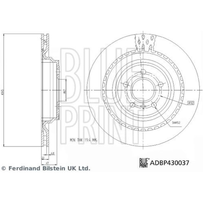 Blue Print ADBP430037 Bremsscheibe Blue Print ADBP430037 Bremsscheibe