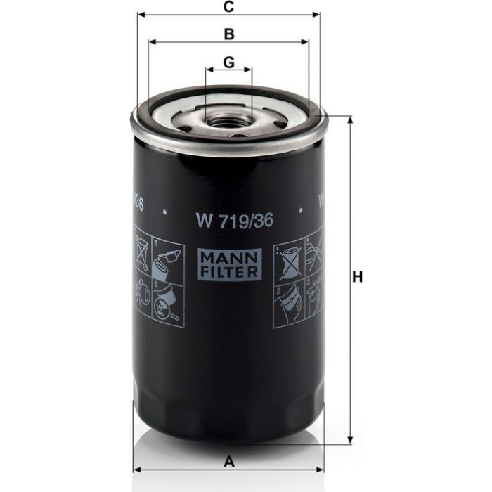 Mann-Filter W 719/36 Ölfilter Mann-Filter W 719/36 Ölfilter