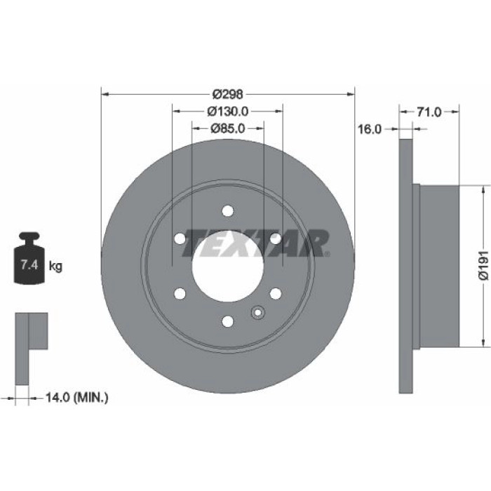 Textar 93143303 Bremsscheibe PRO Textar 93143303 Bremsscheibe PRO