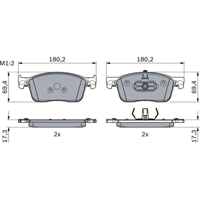 BOSCH 0 986 424 436 Bremsbelagsatz, Scheibenbremse BOSCH 0 986 424 436 Bremsbelagsatz, Scheibenbremse