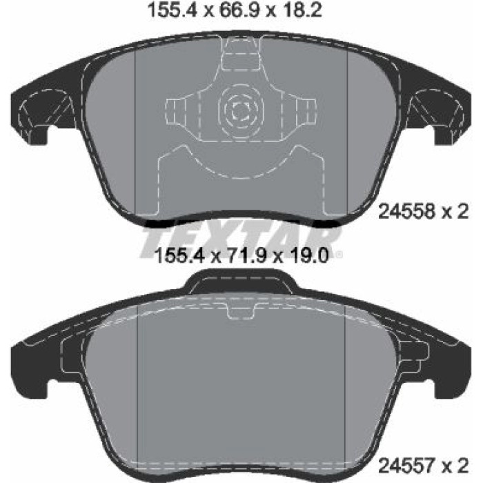 Textar 2455801 Bremsbelagsatz, Scheibenbremse Q+ Textar 2455801 Bremsbelagsatz, Scheibenbremse Q+