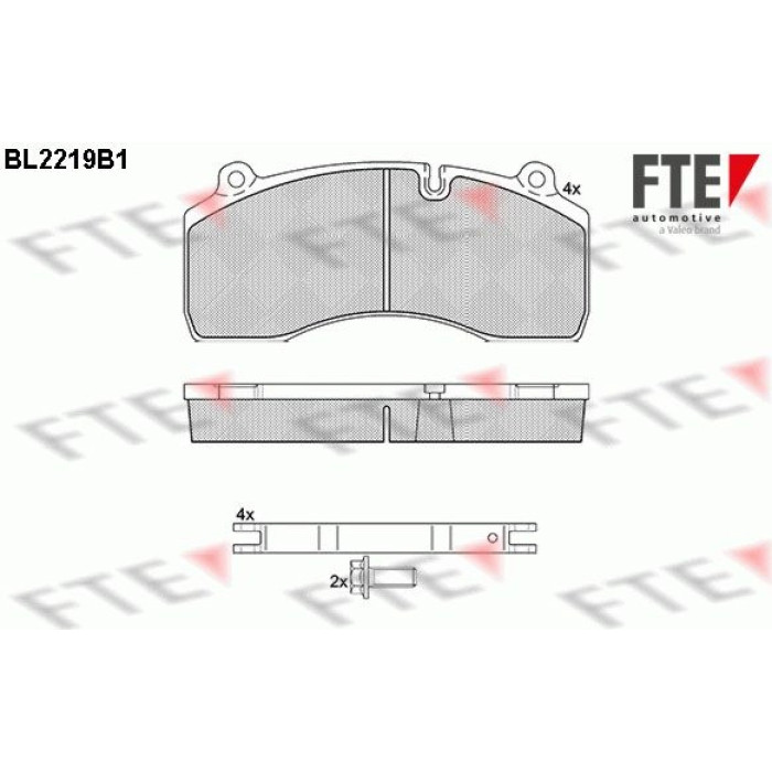FTE 9500075 Bremsbelagsatz, Scheibenbremse FTE 9500075 Bremsbelagsatz, Scheibenbremse