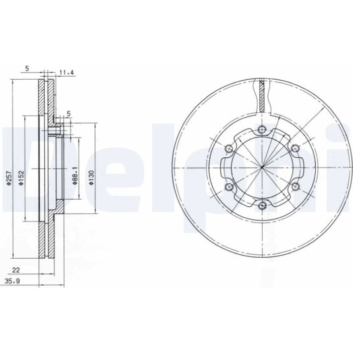 Delphi BG2524 Bremsscheibe Delphi BG2524 Bremsscheibe