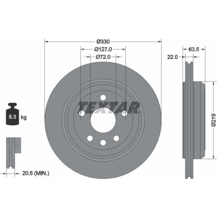 Textar 92273403 Bremsscheibe PRO Textar 92273403 Bremsscheibe PRO