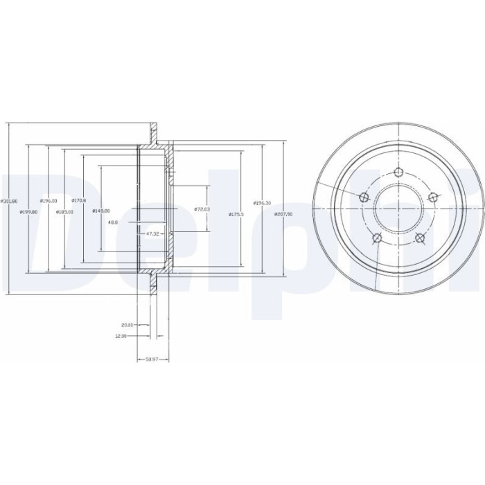 Delphi BG4121 Bremsscheibe Delphi BG4121 Bremsscheibe