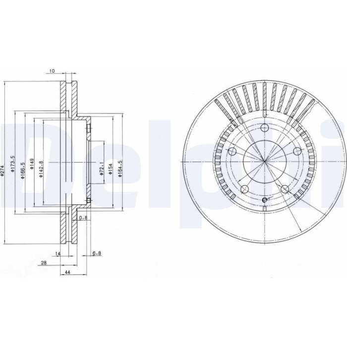 Delphi BG3232 Bremsscheibe Delphi BG3232 Bremsscheibe