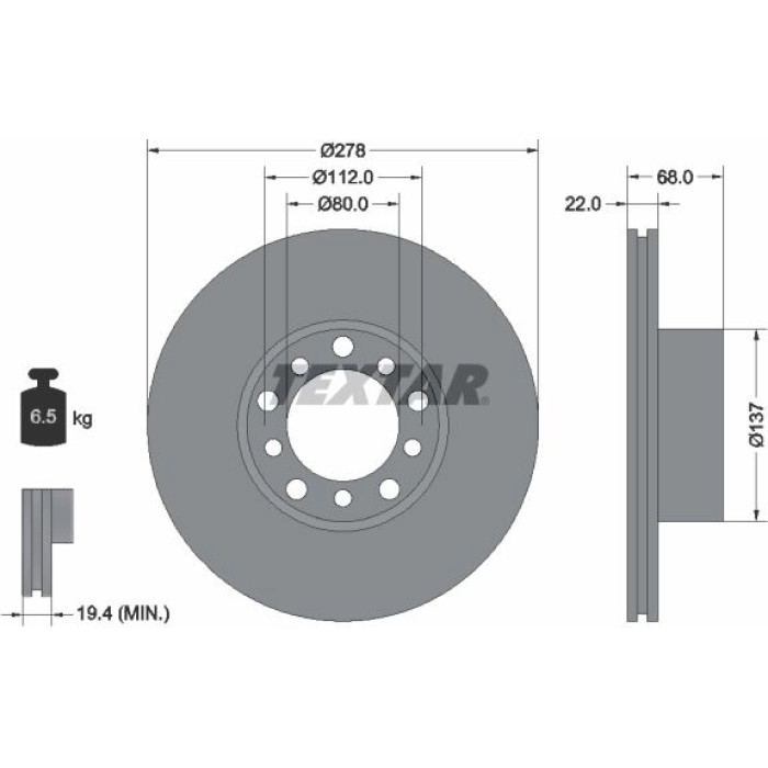 Textar 92020400 Bremsscheibe Textar 92020400 Bremsscheibe