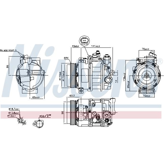Nissens 89033 Kompressor, Klimaanlage FIRST FIT Nissens 89033 Kompressor, Klimaanlage FIRST FIT
