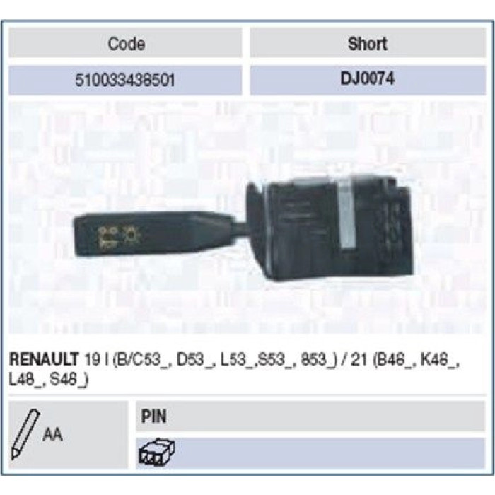 Magneti Marelli 510033438501 Lenkstockschalter Magneti Marelli 510033438501 Lenkstockschalter