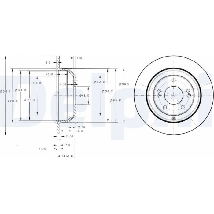 Delphi BG4335 Bremsscheibe Delphi BG4335 Bremsscheibe