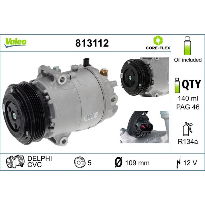 Valeo 813112 Kompressor, Klimaanlage CORE-FLEX Valeo 813112 Kompressor, Klimaanlage CORE-FLEX