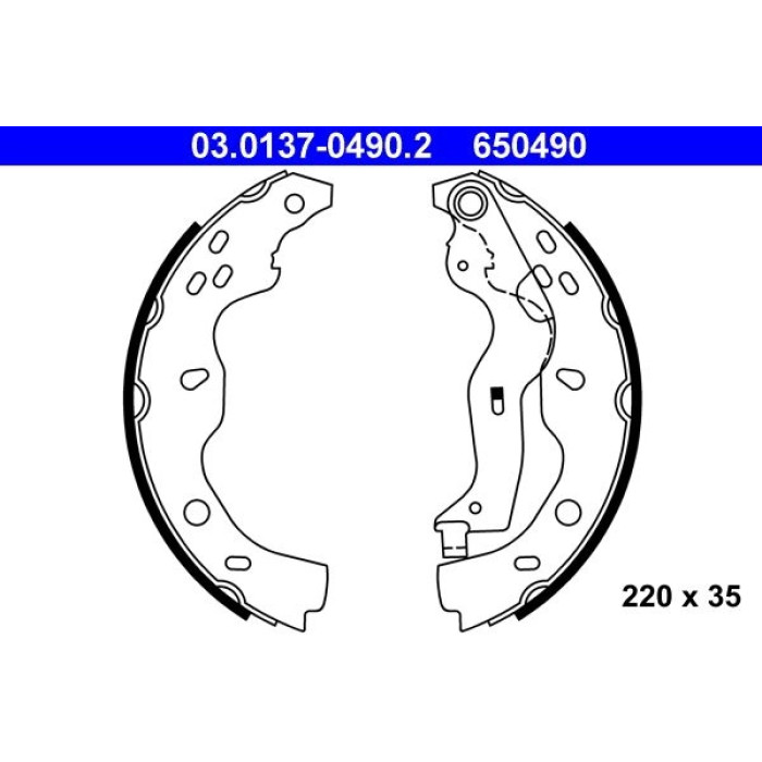 ATE 03.0137-0490.2 Bremsbackensatz ATE 03.0137-0490.2 Bremsbackensatz