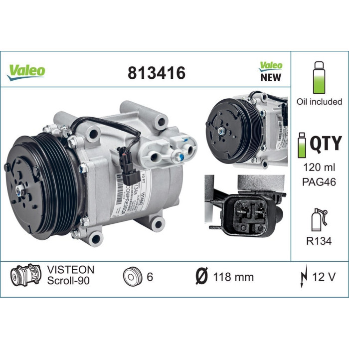 Valeo 813416 Kompressor, Klimaanlage CORE-FLEX Valeo 813416 Kompressor, Klimaanlage CORE-FLEX