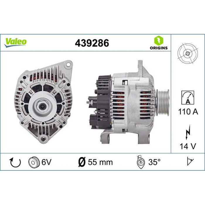 Valeo 439286 Generator ORIGINS - NEW O.E. TECHNOLOGIE