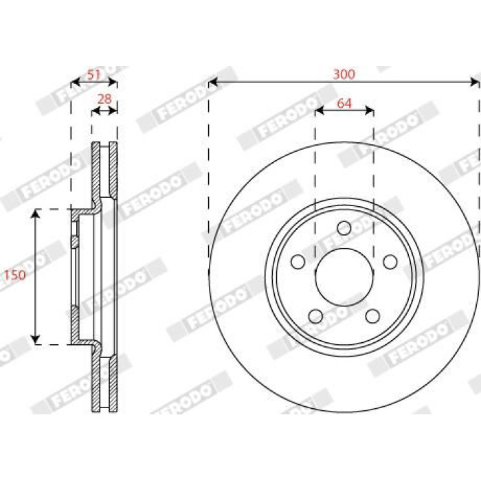 Ferodo DDF2816C Bremsscheibe PREMIER Ferodo DDF2816C Bremsscheibe PREMIER