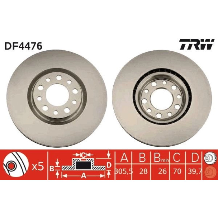 TRW DF4476 Bremsscheibe TRW DF4476 Bremsscheibe