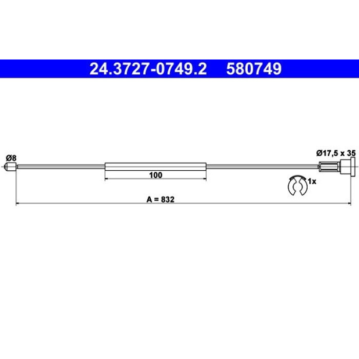 ATE 24.3727-0749.2 Seilzug, Feststellbremse ATE 24.3727-0749.2 Seilzug, Feststellbremse