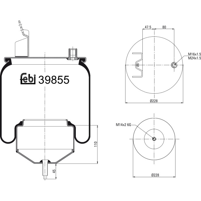 FEBI BILSTEIN 39855 Federbalg, Luftfederung