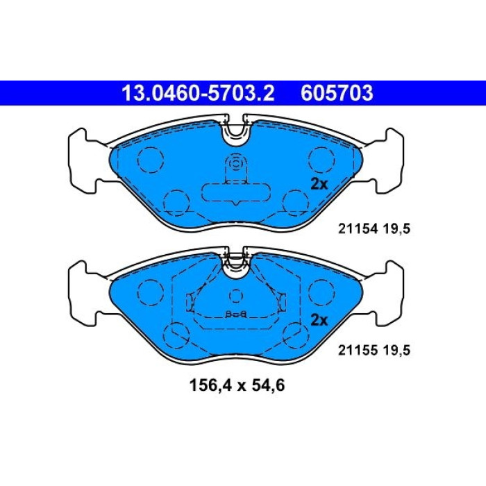 ATE 13.0460-5703.2 Bremsbelagsatz, Scheibenbremse ATE 13.0460-5703.2 Bremsbelagsatz, Scheibenbremse