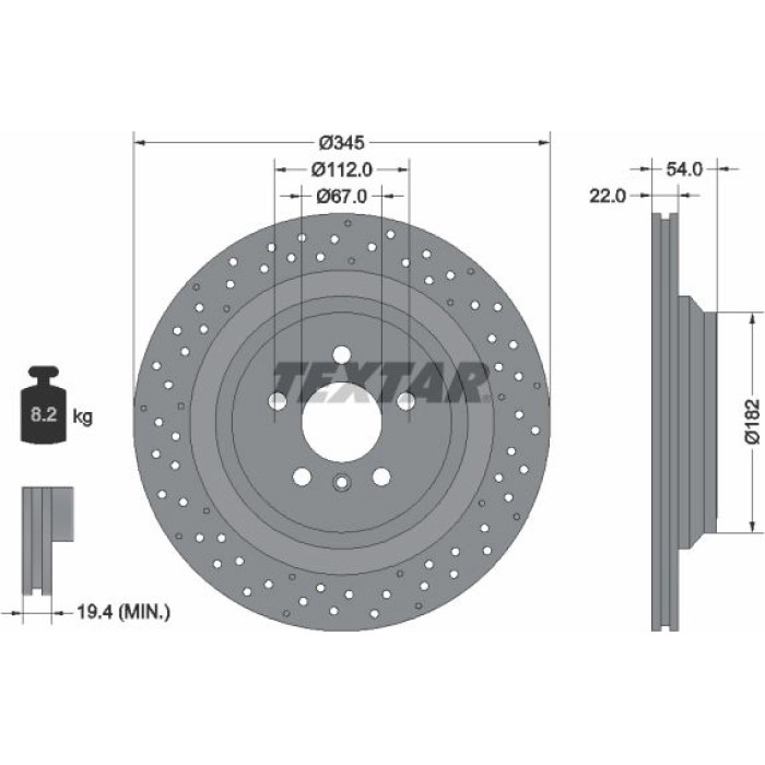 Textar 92283703 Bremsscheibe PRO