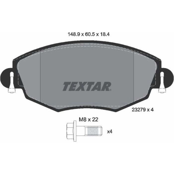 Textar 2327904 Bremsbelagsatz, Scheibenbremse Q+